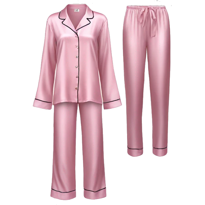 Light pink silk pyjamas set emoji
