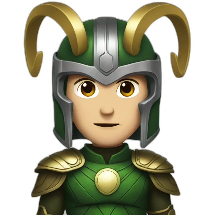 Loki with his helmet emoji