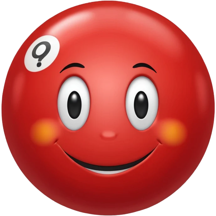 Little red ball with smiley face with text: pallina emoji