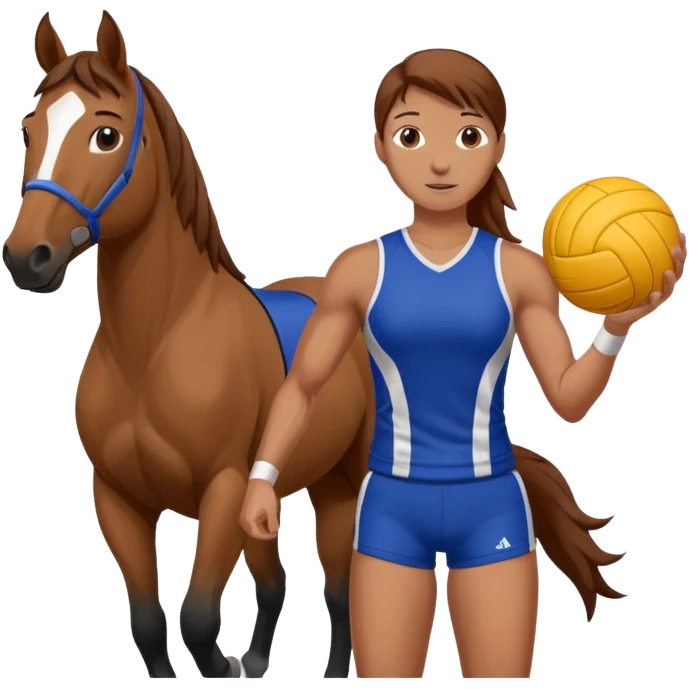 volleyball player, horse, with volleyball ball emoji