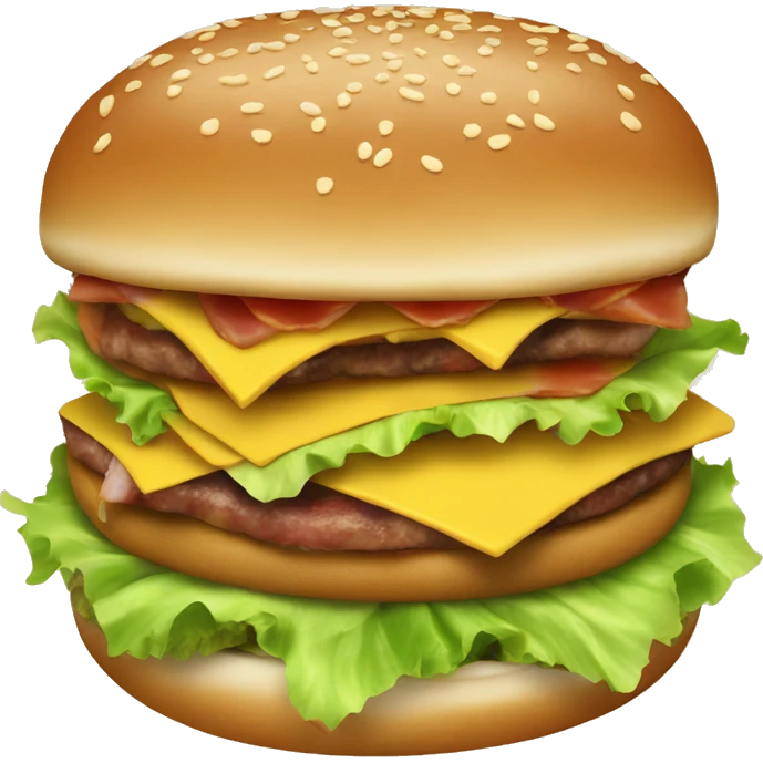 Bacon double cheeseburger with lettuce  emoji