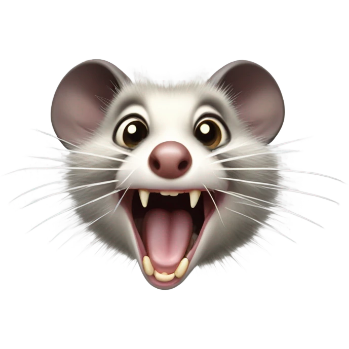Screaming opossum emoji