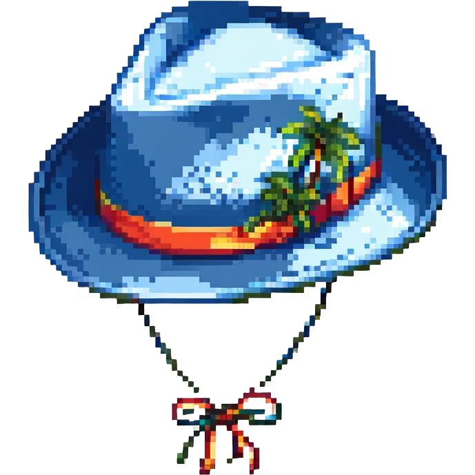 Синяя панамка со шнурком, no background emoji