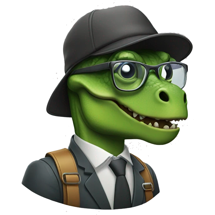 Dinosaurier mit Brille emoji