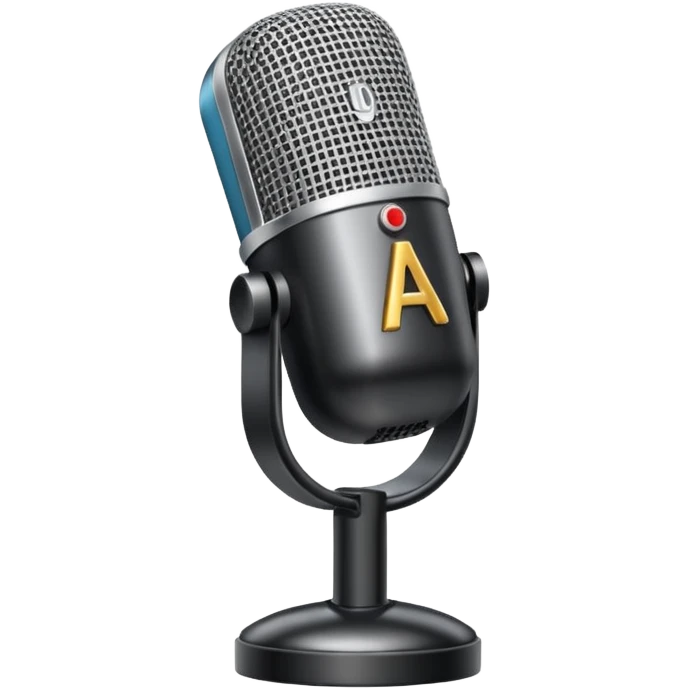 microphone with AI letters emoji