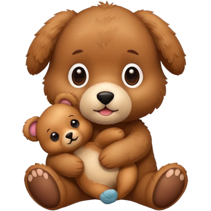 cute brown Puppy + teddy bear emoji
