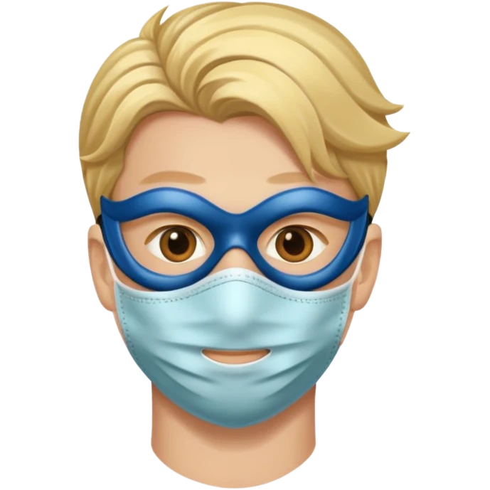 남자사람이 입에 마스크 쓰고 사진 찍힌 이모지 emoji