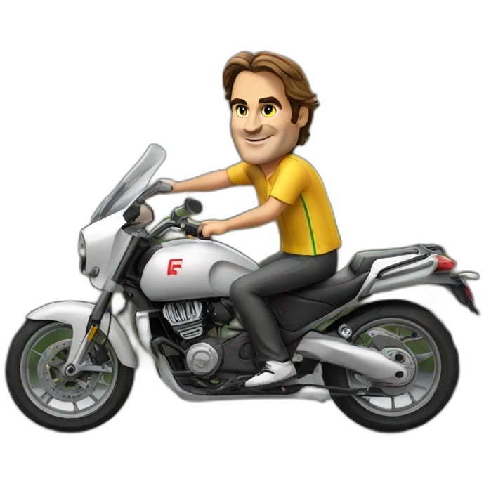 federer sur une moto emoji