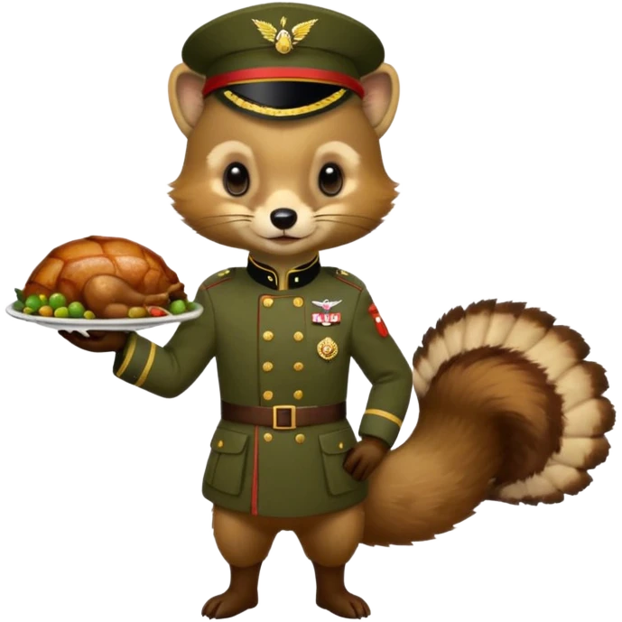  PineMarten in military uniform turkey emoji