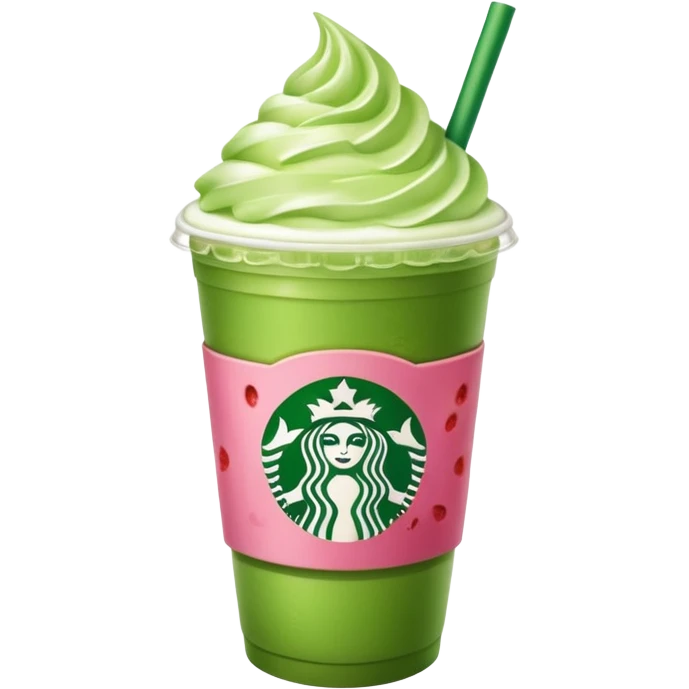 Make a starbucks matcha strawberry drink emoji