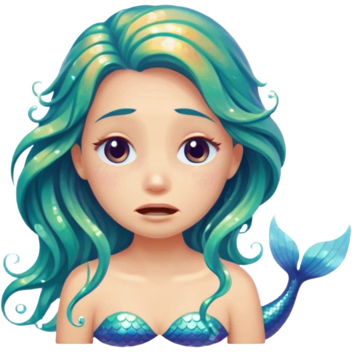 Crying mermaid emoji