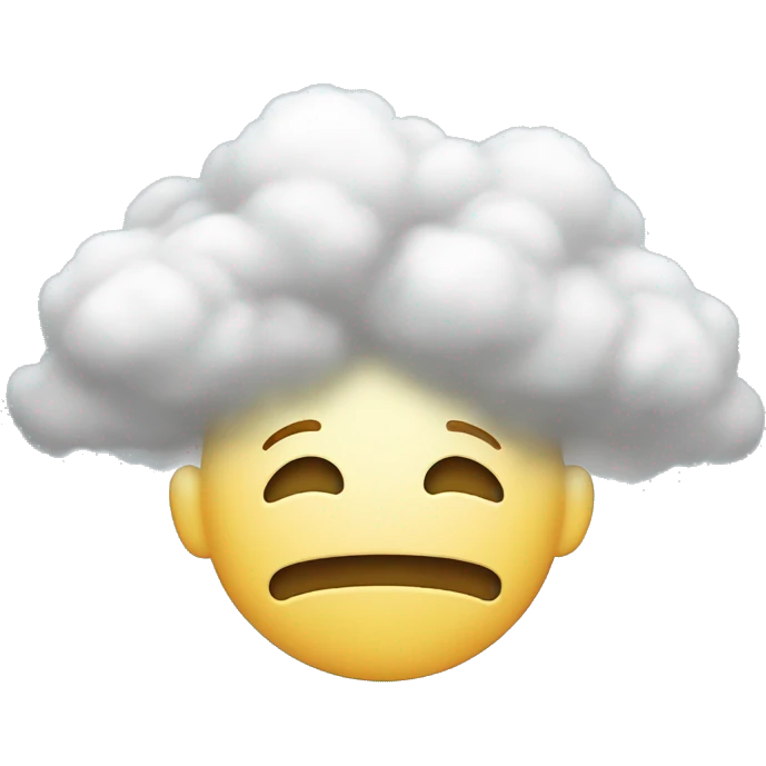 "Head in the Clouds" Emoji: A little face with clouds around its head, as if it were floating in thoughts. It represents being distracted or daydreaming. emoji