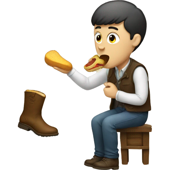 Man eating a boot emoji