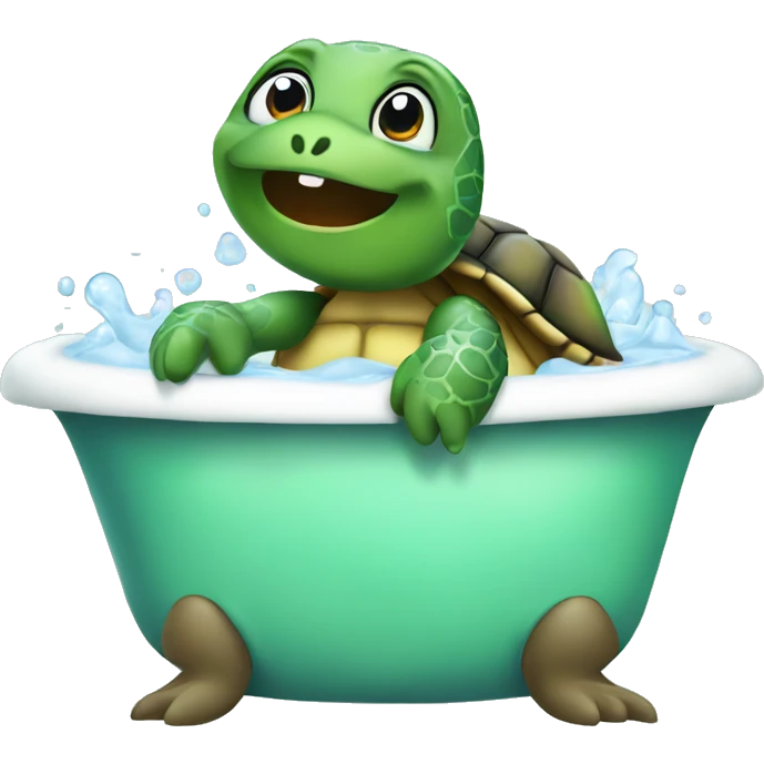 turtle taking a bath emoji
