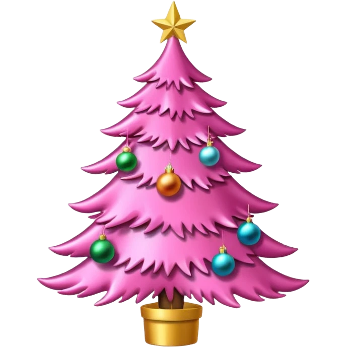 Pink Christmas tree emoji