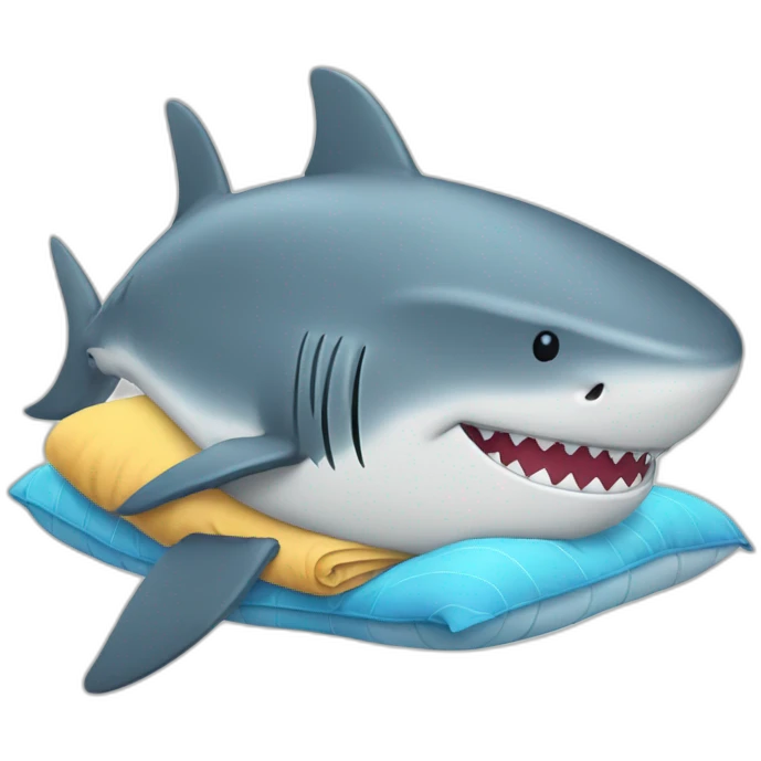 Shark who is sleeping with a plush emoji