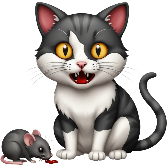 cat eating a mouse emoji