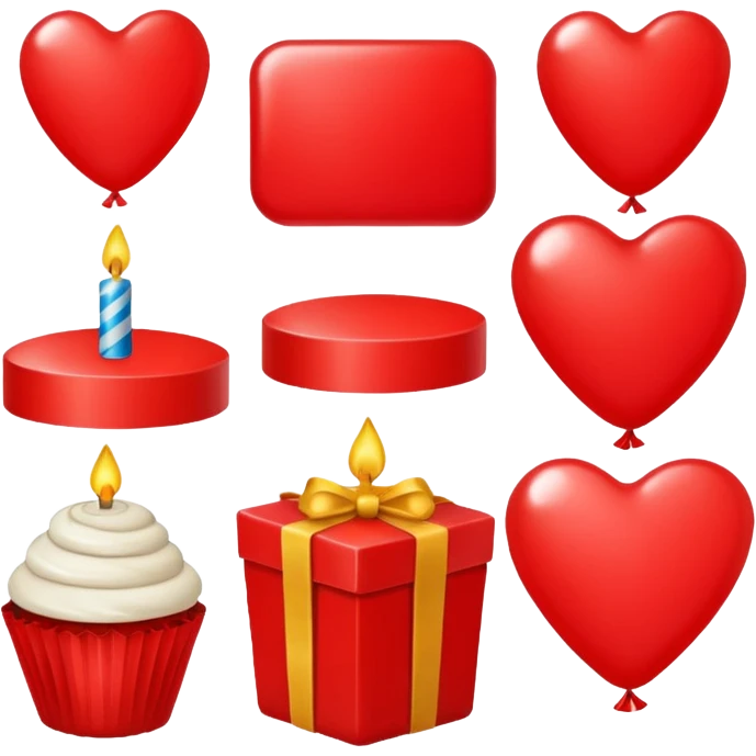 اشكال عيد ميلاد ب احمر  emoji