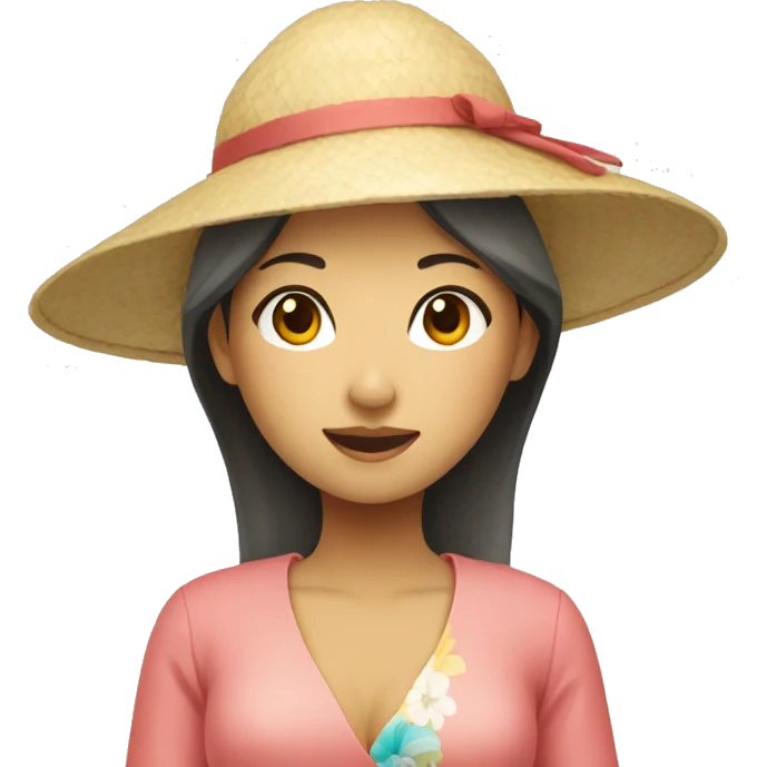 Japanese woman in beach resort emoji | AI Emoji Generator