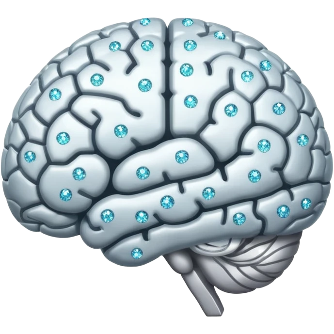 glitter white brain emoji