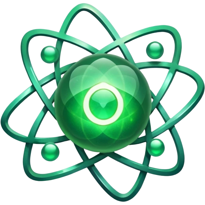 glitter green atomic symbol emoji