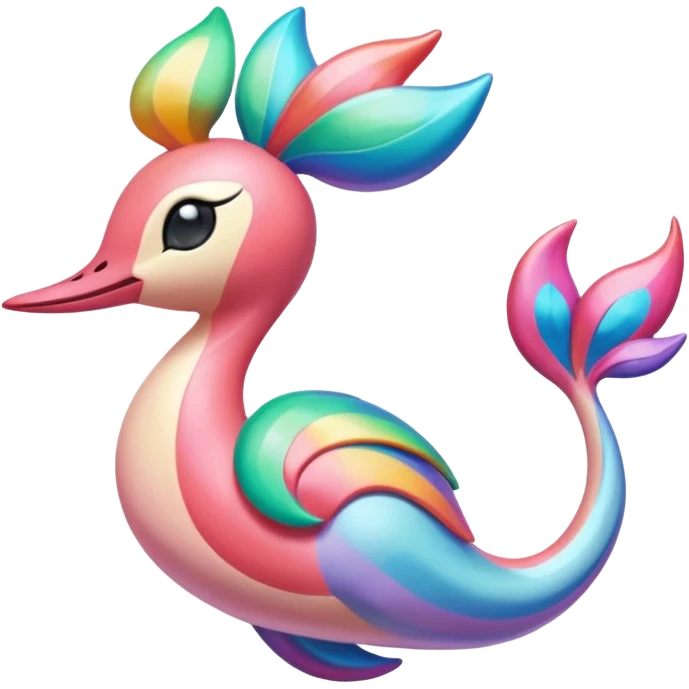 Colorful Exotic Meloetta-Milotic-Kirby-Fakémon-creature-hybrid emoji