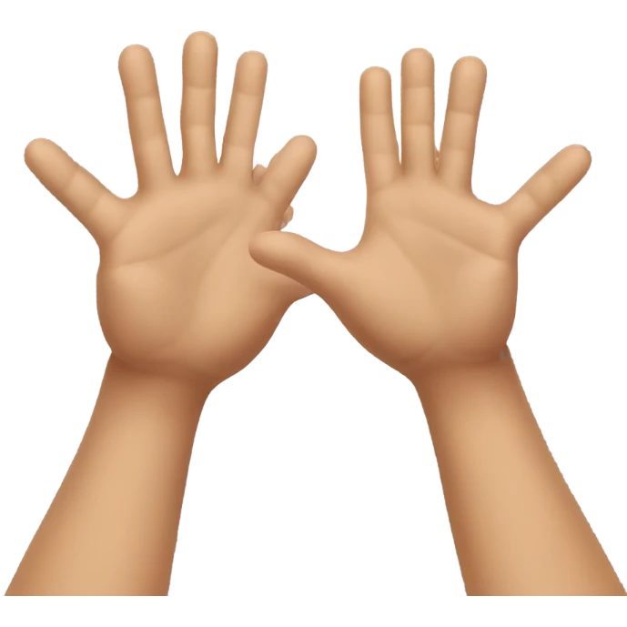High-five hands with too man emoji