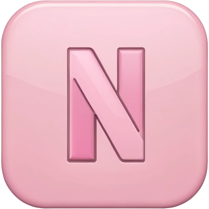 Netflix aesthetic "N" logo in pastel pink emoji