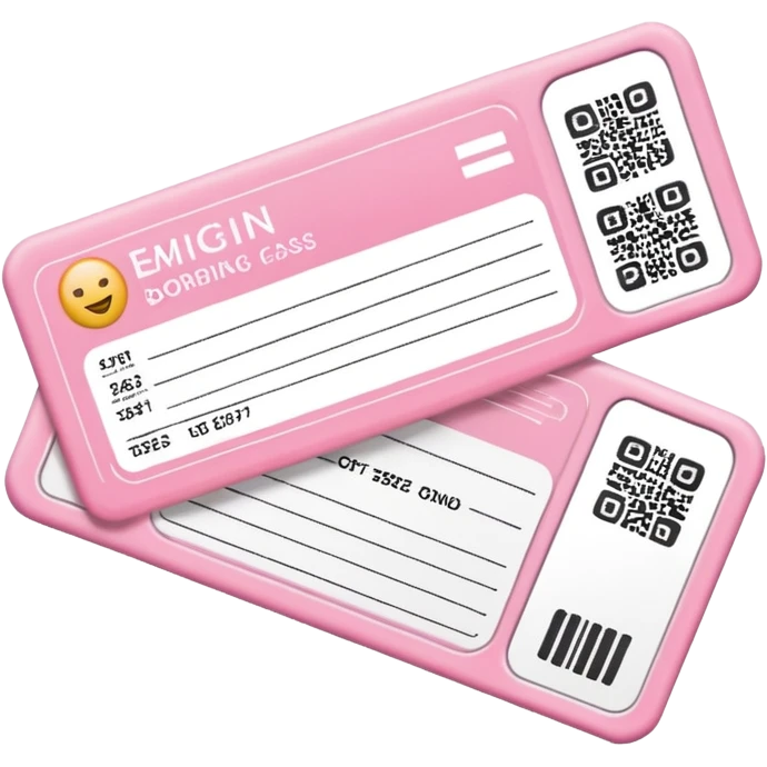 pink boarding pass emoji