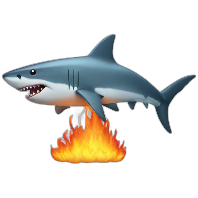 Shark fire emoji