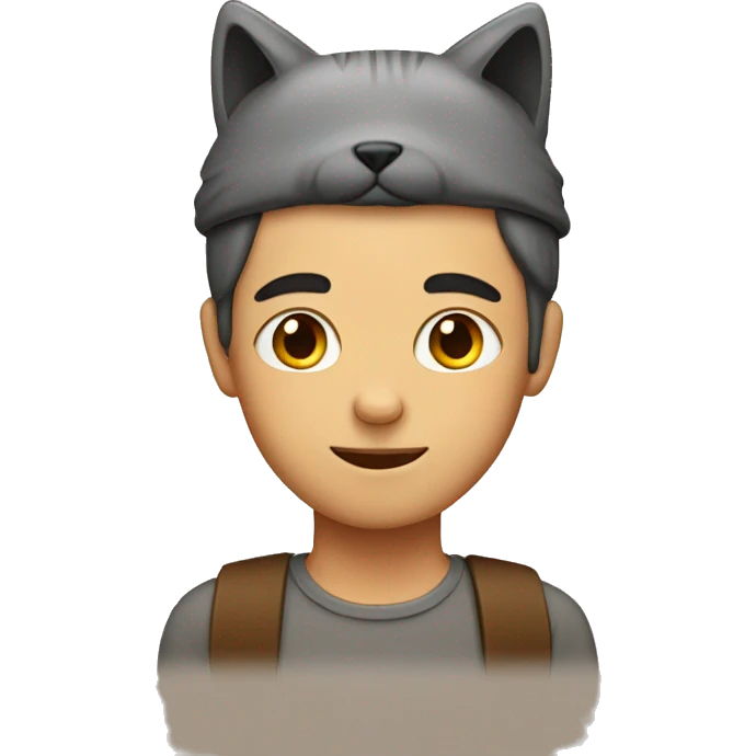 Boy with cat on head emoji