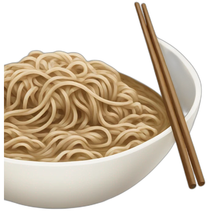 bowl of japanese buckwheat soba noodles with two chopsticks emoji