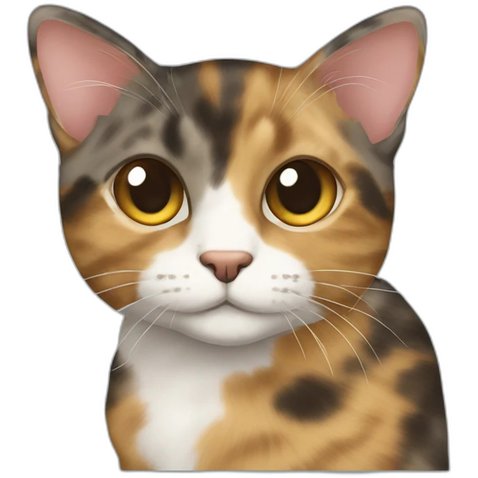 A tabby calico cat mixed with a tortie emoji | AI Emoji Generator