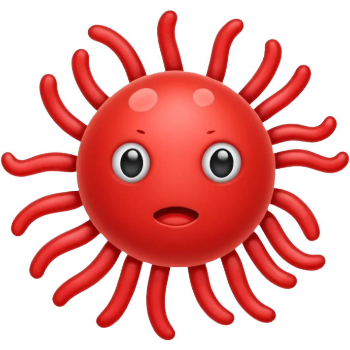 red microbe germ icon emoji