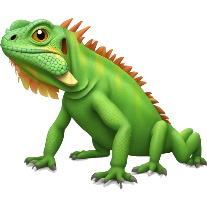 Iguana diabólica con pulgares ariba emoji