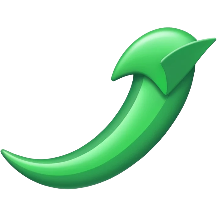 W in green with a swush an the end emoji