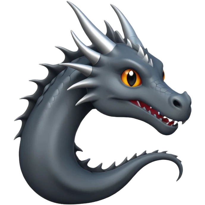 a minimalistic simple dark gray dragon emoji