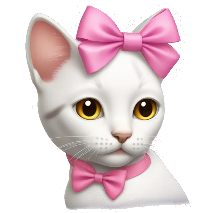 cat with pink bow on left side of head emoji
