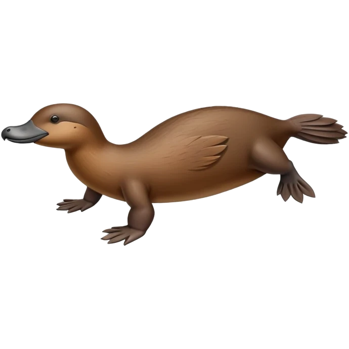 anatomically accurate platypus, correct proportions, proper duck-bill, beaver-like tail, webbed feet, accurate brown fur coloration, natural pose emoji