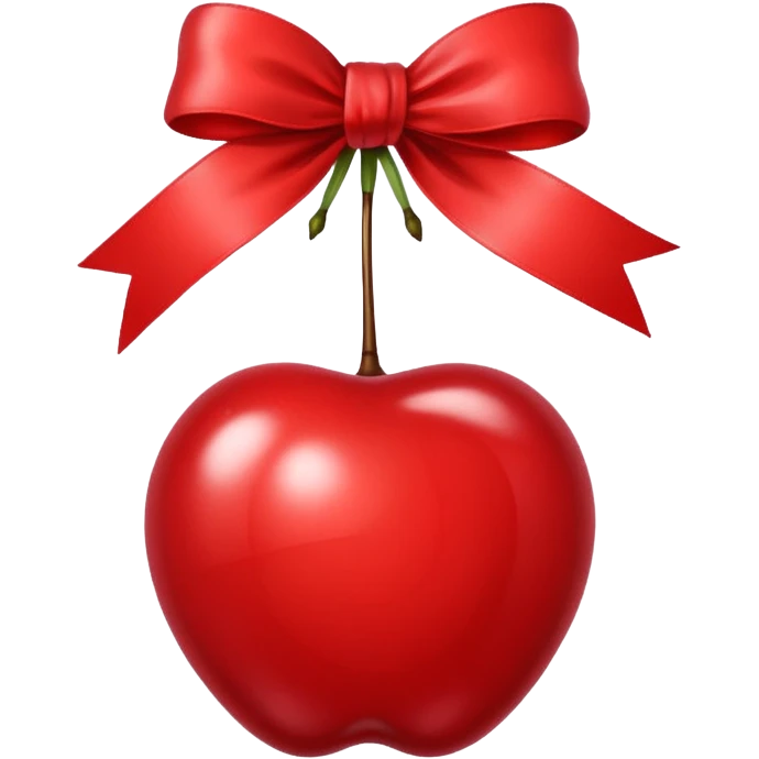 Red cherry with a red ribbon bow emoji