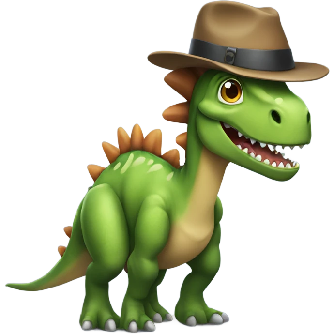 Dinosaur with a hat and a mohawk emoji
