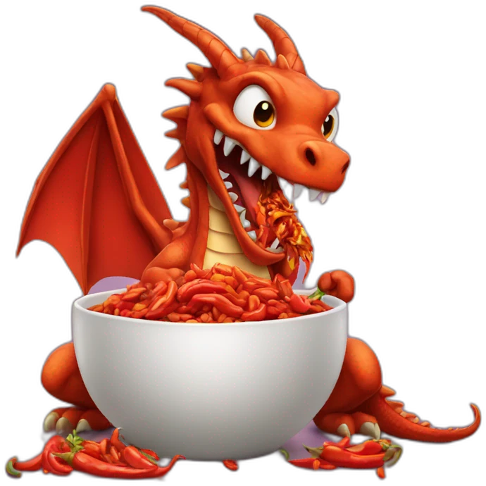Dragon eat chili emoji