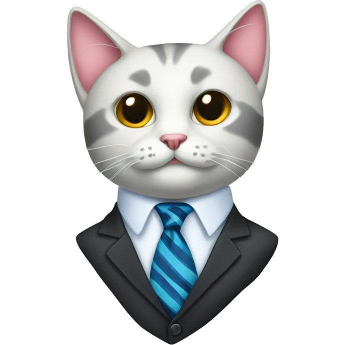 Cat with necktie emoji