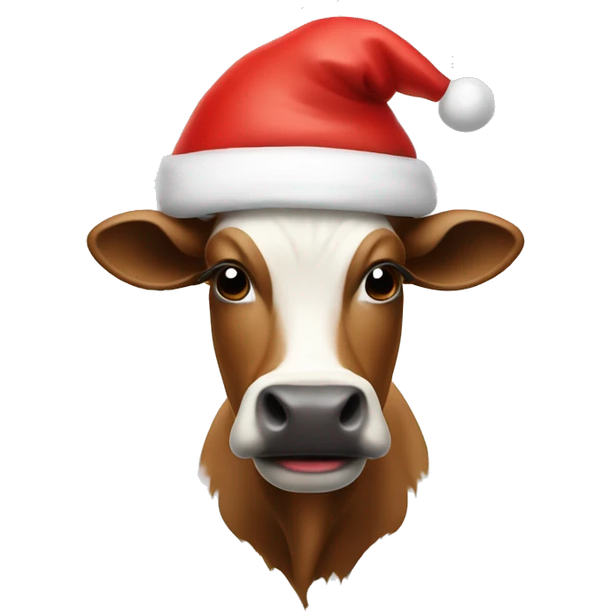 Moo deng with a Santa hat  emoji