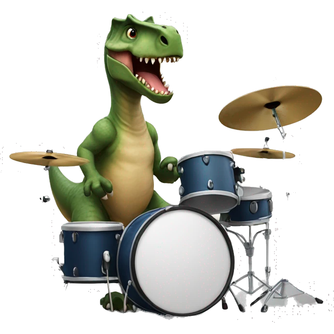 Dinosaur playing the drums emoji