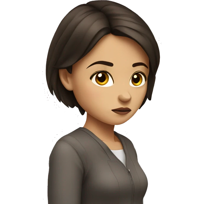 sulking brunette girl emoji