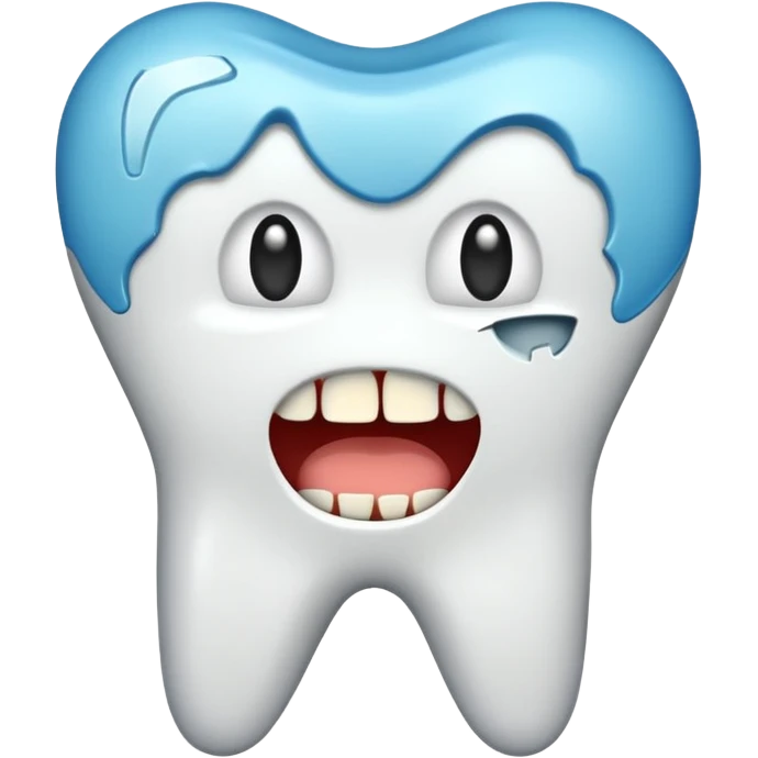 broken tooth with no face emoji