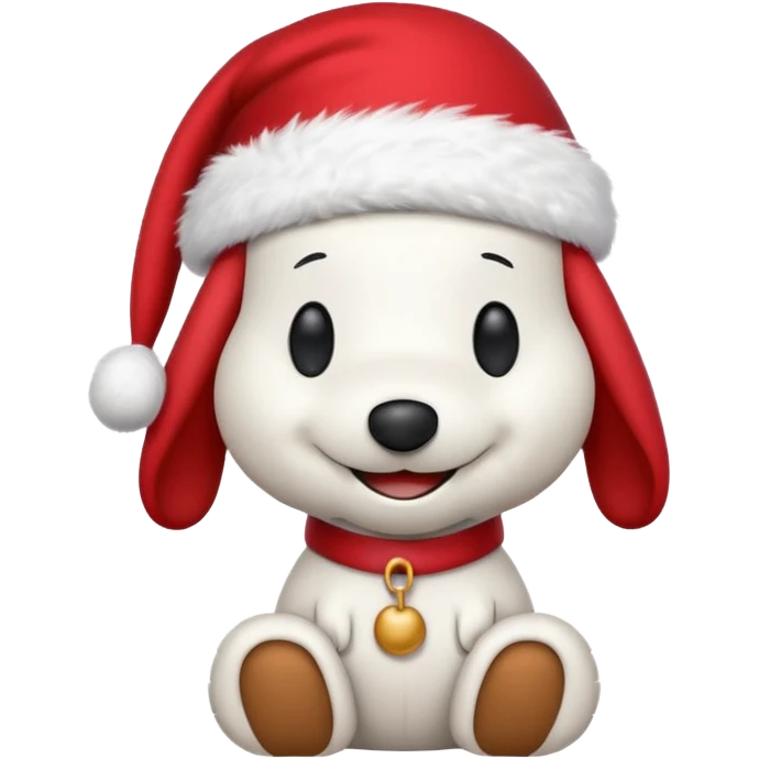 Snoopy wearing and Christmas hat emoji