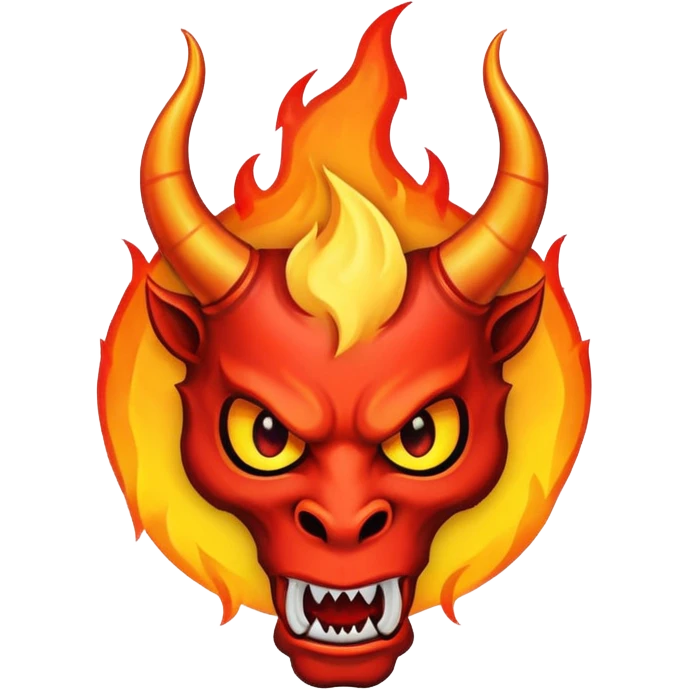devil horn on fire logo emoji