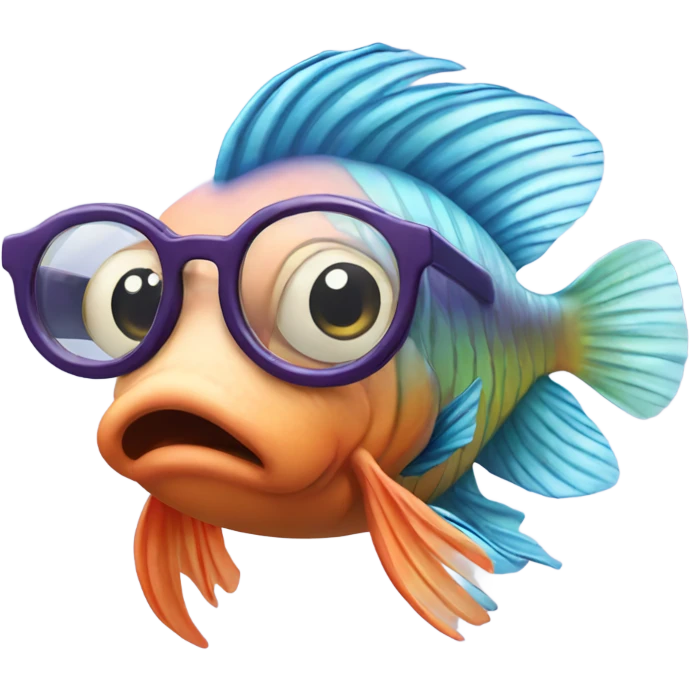 beta fish with glasses emoji